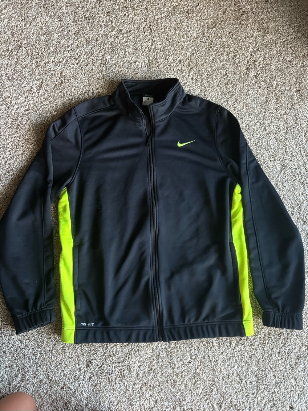Nike Black & Neon Green Men’s Performance Zip Jacket
